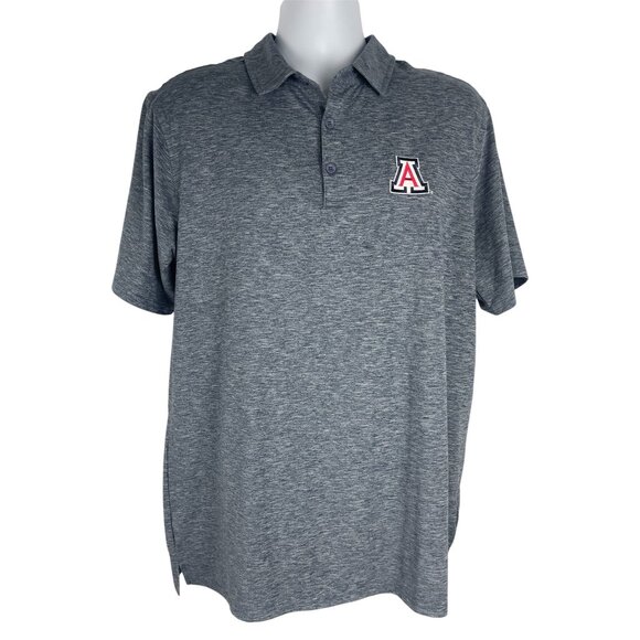 NEW University of Arizona Antigua Mens Polo Shirt Large Heathered Gray NWT - Picture 1 of 5
